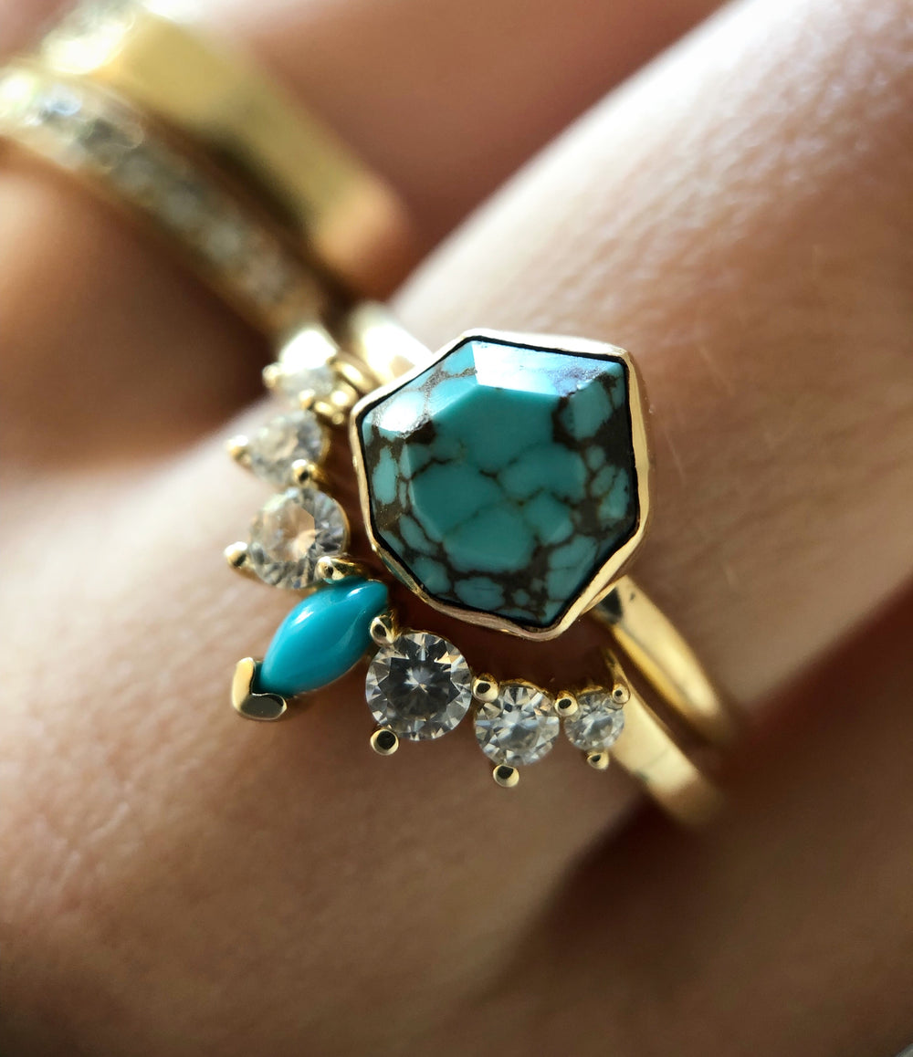 Turquoise Marquise Stacking Band