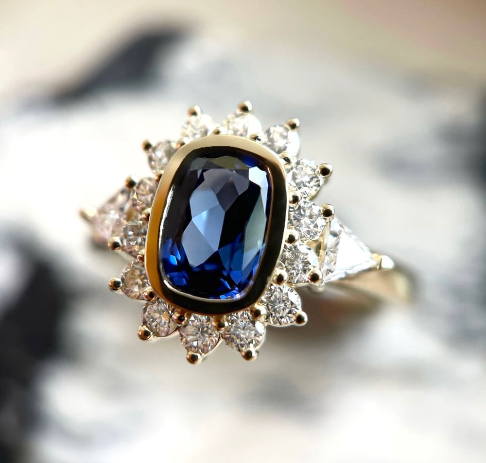 Antique Cushion + Halo Ring - Create Your Own