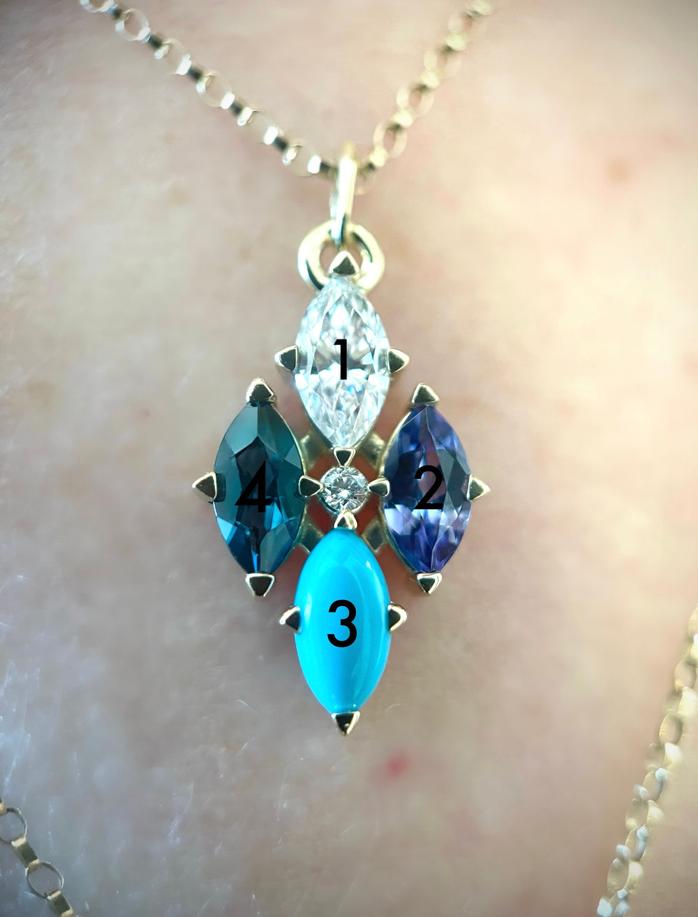 Marquise Birthstone/Gemstone Necklace - Create Your Own