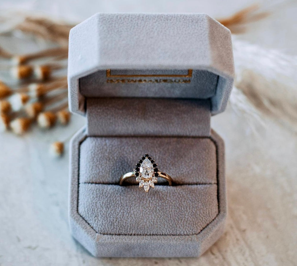 Pear Moissanite + Marquise Halo Ring - Create Your Own