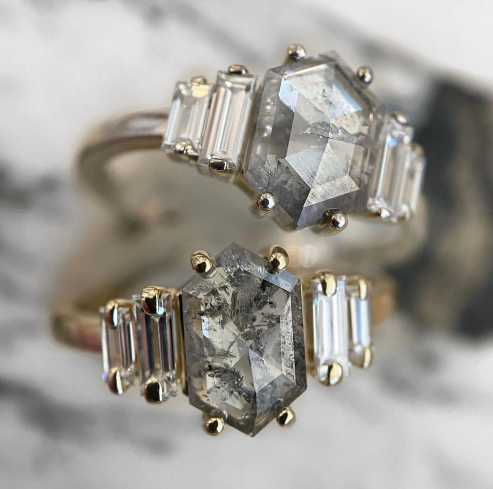 Baguette Edge Hexagon Ring - Create Your Own