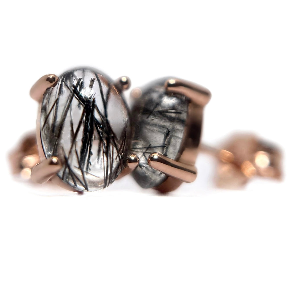 Tourmalinated Quartz Stud Earrings - Create Your Own