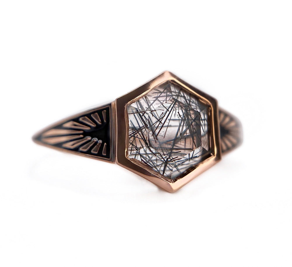Hexagon + Ray Band Ring - Create Your Own