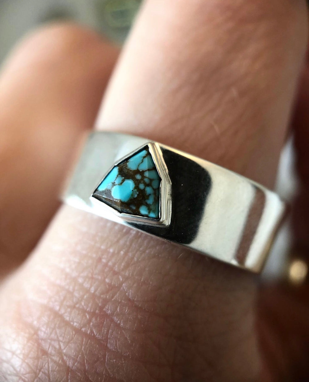 Wide Band Faceted Stone Ring - Create Your Own